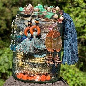 Bohemian and Beachy Jewelry Jar